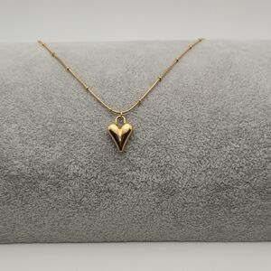 18K Gold Plated Stainless Steel Heart Pendant Necklace